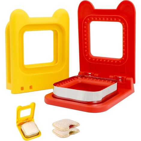 Ensemble de 2 emporte-pièces et scelleuses à sandwich, en acier inoxydable et en plastique, pour le pain, les boîtes à lunch, les biscuits et le petit-déjeuner.-AquaForge (1/4)