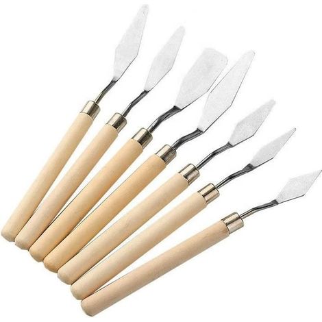 7-teiliges Set: Malmesser, Ölmalspachtel, Acrylmalmesser, Malermesser, Farbpalettenmesser (1/5)