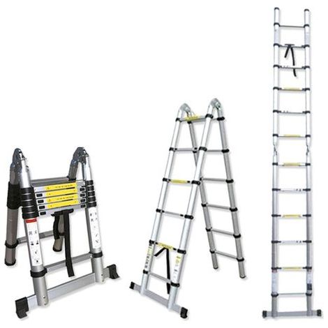ESCALERA TELESCÓPICA EN V PLEGABLE JBM52149 (1/5)