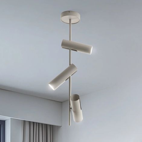 Plafonnier rond moderne gris/beige 3 spots GU10 Sigma (1/2)