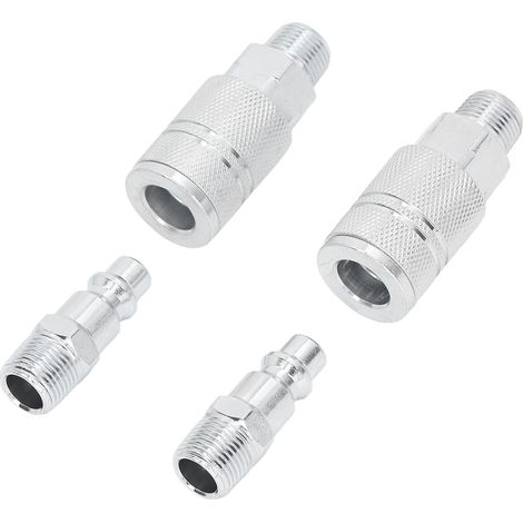 Raccords de Flexible d'Air 2 Connexions Externes 2 Bouchons Externes 3/8 Pouce NPT Raccords Rapides pour Compresseur Industriel (1/5)