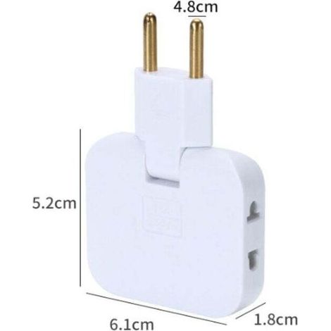 2x Multiprise Plate Derriere Meuble avec 3 Prises Prise Plate avec Connexion Pivotante 180º Prise Multiple 16A/250V Multiprise Extra Plate Multiprises