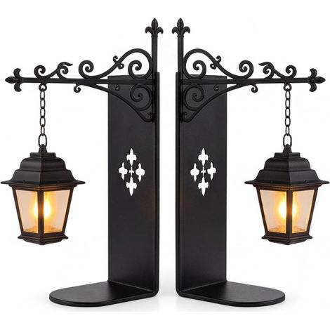 Biblioteca Lanterne Set di 2 – Vintage LED Ripiano Lampada Mini Decorativa Lampada da terra – Caldo Angolo di Lettura Luce Notturna – gli Amanti del Libro Dono Biblioteca di Casa Illuminazione (1/5)