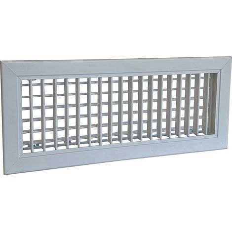 Grille double déflexion - Alu laqué blanc 400x150mm