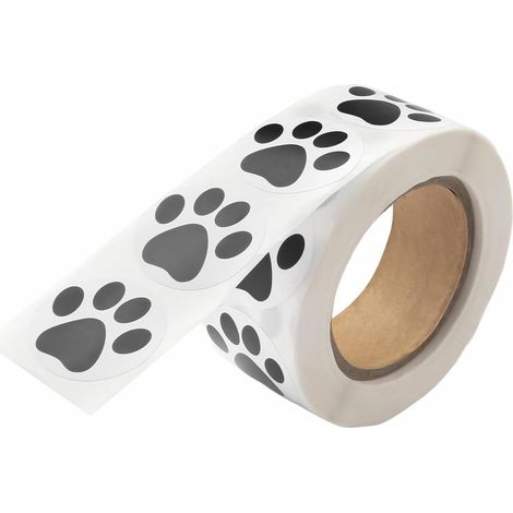 Lot de 500 Autocollants Imprimés de Pattes, Autocollants de Pattes de Chat 2,5 cm Autocollant d'Empreinte de Patte pour Bouteilles, Joints d'Enveloppe, Bricolage (1/5)