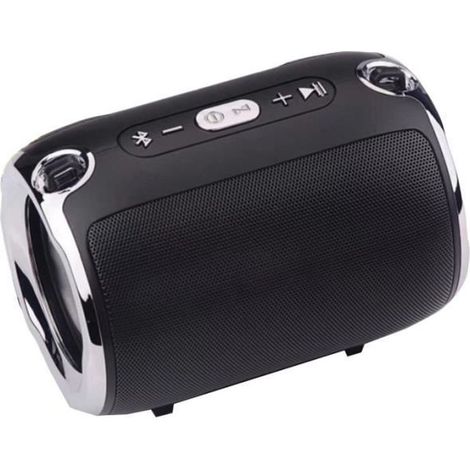 1 enceinte nomade, Bluetooth 5.0, étanche IPX7, haut-parleurs stéréo puissants avec basses renforcées, idéale pour extérieur et voyage
