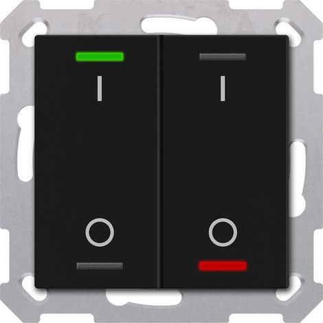 MDT KNX Taster Light 55 2-fach RGBW schwarz matt Schalten