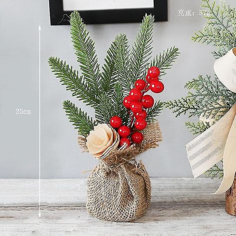 Décorations de Noël de 25 cm : mini sapin de Noël, décorations de table et de fenêtre, décorations de Noël en pot. (1/3)