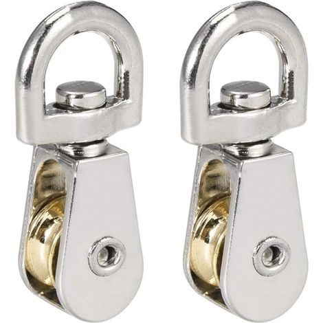 Juego de poleas simples con gancho giratorio para grúa de elevación de 1/5 de pulgada, polea de línea de elevación, polea de tracción de aleación de zinc, 2 piezas (1/2)