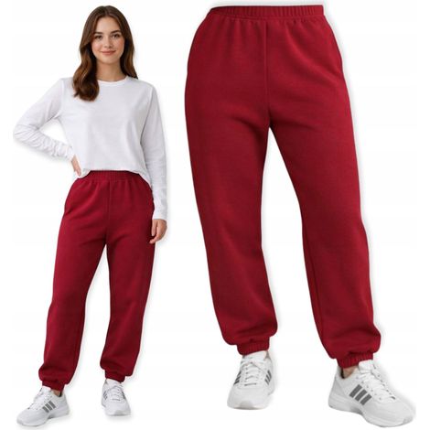 Pantaloni della tuta da donna taglia S, imbottiti con ovatta, autunno/inverno, bordeaux (1/5)