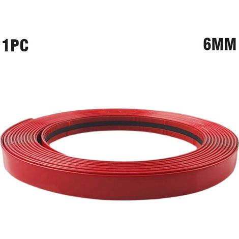 Bande décorative rouge (6 mm, 5 m) pour pare-chocs de voiture, protection des portières et fenêtres, bande anti-collision pour carrosserie (1/4)