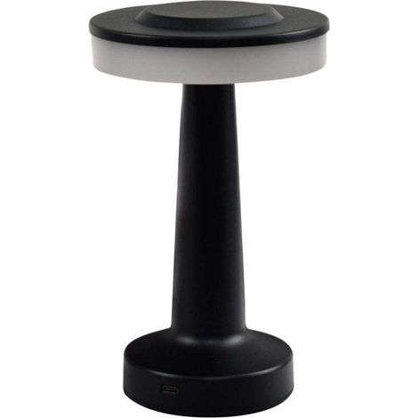Wireless LED desk lamp, matte black, 12.5 x 12.5 x 20.5 cm, 1 piece, 2 W, 3 tones, portable wireless lamp with touch sensor (1/4)