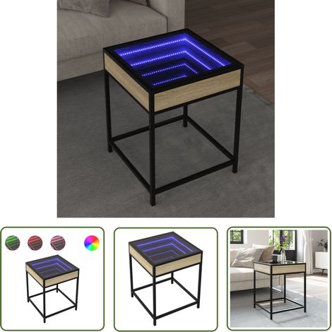vidaXL Couchtisch mit Infinity-LED Sonoma-Eiche 40x40x51 cm (1/5)