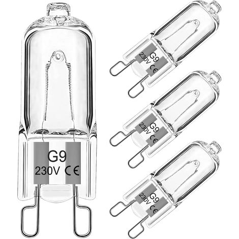 Ampoule Halogène G9 Pour Four 25W 230V Ampoule de Four G9 Dimmable Tolérance 300°C Pour AEG/Neff/Whirlpool/Smeg/Bosch, Micro-ondes, Blanc Chaud 2700K, Lot de 4 (1/5)