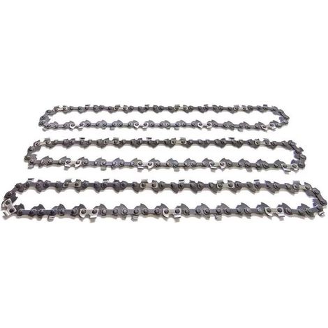 Lot de 3 chaînes de tronçonneuse 45 cm 3/8' – 62 maillons entraîneurs – Épaisseur 1,3 mm – Pour bois dur et teck (1/5)