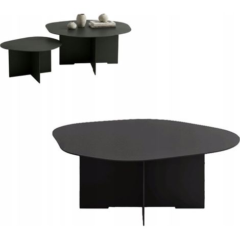 Table basse loft en métal noir Rubi M 80x38cm (1/5)