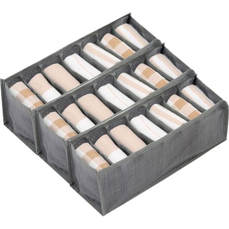 Lot de 3 séparateurs de tiroir pour chaussettes et sous-vêtements, boîtes de rangement pliables pour placard et armoire (1/5)