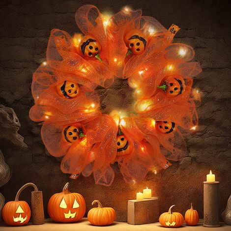 Halloween-Kürbisgirlande, Dekoration für Feiertage und Geisterfeste, Anhänger mit Geistergesicht-Girlande (1/4)