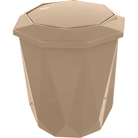 Pattumiera bagno tortora con coperchio basculante e capacità 5,5 lt (1/3)