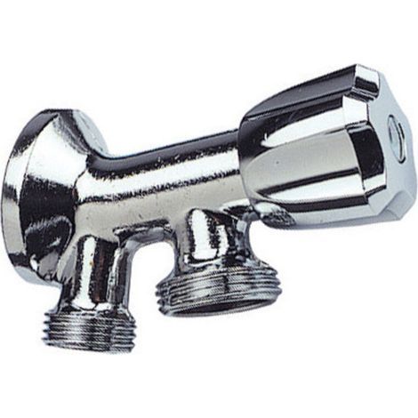 Robinet machine à laver incliné 2 sorties - mâle 3/4" (20/27) - Somatherm (1/4)