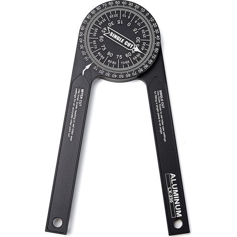 Transportador de ángulos para sierra ingletadora de aluminio AIDUCHO de 7 pulgadas, transportador detector de ángulos de ingeniería de alta precisión para trabajos de carpintería, ebanistería y plomer (1/5)