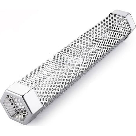 Tube de fumage inox - - Acier inoxydable - 31 cm - Argenté - Ventilation optimale - Facile à nettoyer (1/5)