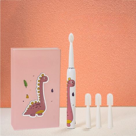 (1 article) Brosse à dents électrique pour enfants Crocodile Cartoon Brosse à dents à ultrasons rechargeable USB