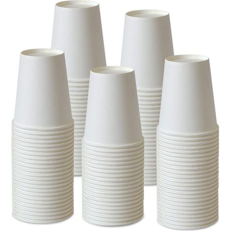 Paper Cup - 9 Oz - Blanc - Usage Multiple - Pour Café Thé Eau - 150 Pièces (1/5)