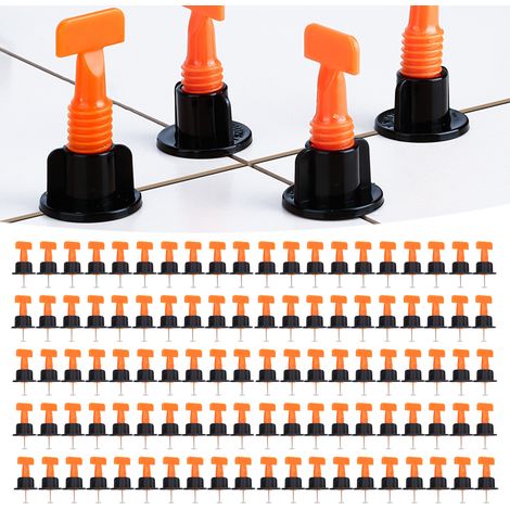 Ensemble de 402 outils de nivellement et d'ajustement de carrelage + outils de positionnement en plastique en forme de croix pour carrelage de sol et mural (1/5)