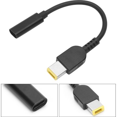 Adaptateur Type-C Femelle vers DC pour Câble Lenovo Port Carré Mâle 11 x 5.0mm 17cm (1/5)