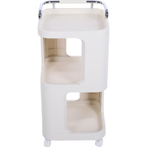 Chariot de Rangement à Roulettes avec Poignée, 3 Étagères en Plastique PP et ABS, Mobile et Verrouillable pour Bureau ou Salon (1/5)
