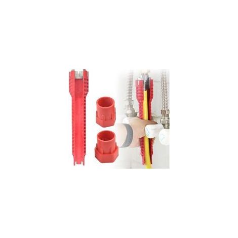 Clé Robinet Multifonctionnel Cle a Tube Mitigeur Double Tête avec Douille Cle Demontage Robinet Antidét Facile à Utiliser