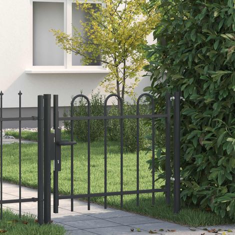 vidaXL Fence Gate BOXTEL 103 x 124.5 cm Powder-Coated Steel Grey