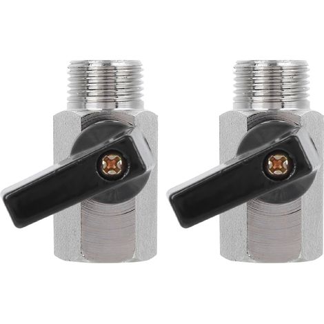 Robinet à bille pneumatique droit en laiton, 2 pièces, accessoire de sablage G3/8in, vanne de passage intégral pour compresseur, équipement de grenaillage industriel. (1/5)