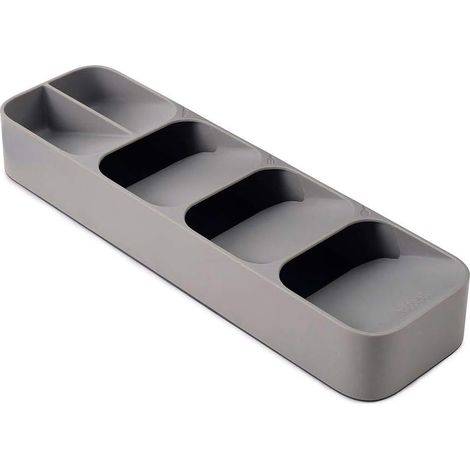 Range Couvert pouRôtiroir Compact, Organisateur de Tiroir, Gris, 11 x 39,5 x 5,7 cm-Fei Yu (1/5)