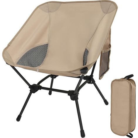 Chaise Pliante Camping, Portable, Leger, Pliant, avec Poche, Chaise Ultra Leger, Adaptée Au, à La Pêche, à La Plage, Aux Voyages, Kaki (1/5)