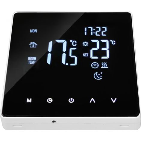 Thermostat de chauffage au sol 16A 4400W, programmable et intelligent, pour chauffage domestique, AC90‑240V 16A, chauffage électrique avec WIFI (câble de détection de 3 mètres inclus).
