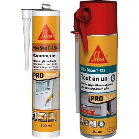 Mousse polyuréthane expansive - Usage tous sens - Expansion 20L - 250ml - Blanc + Mastic acrylique - Réparation de fissures et joints pour fenêtres et murs - Int (1/5)
