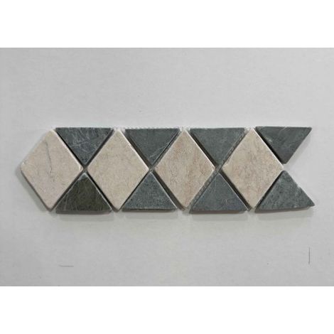 Mosaikbordüre aus gemischtem Marmor - 6,8x29 cm - AL-030 für Innen/Außen