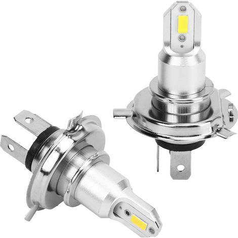 Lot de 2 ampoules LED pour phares de moto, éclairage puissant et stable, 2600 lm, 110 W, H4, pour voiture, SUV, camion, camping-car, lumière jaune / 3000 K (1/5)