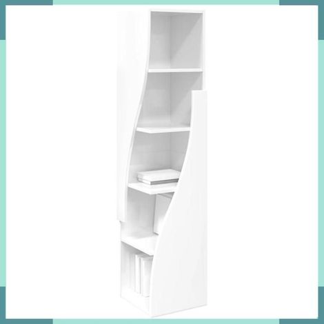 Meuble d'angle - Mod. 889879 - Blanc brillant - 5 étagères - 32x32x140 cm (1/5)