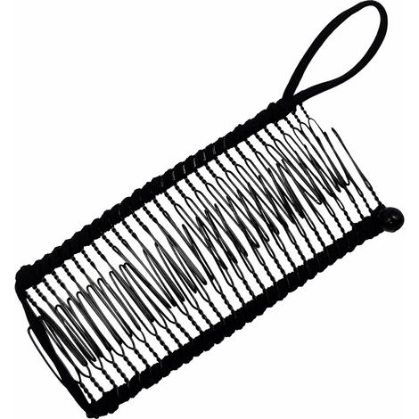 Pinza para el cabello tipo banana extensible, peine doble, accesorio para el cabello, para cabello grueso y elástico, 30 dientes, pinzas negras para el cabello para mujer