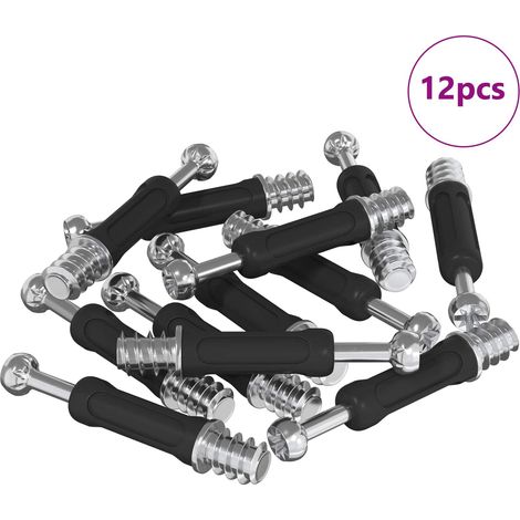 Vis de verrou à came 12 pcs Argent et noir M6 x 40 mm Métал