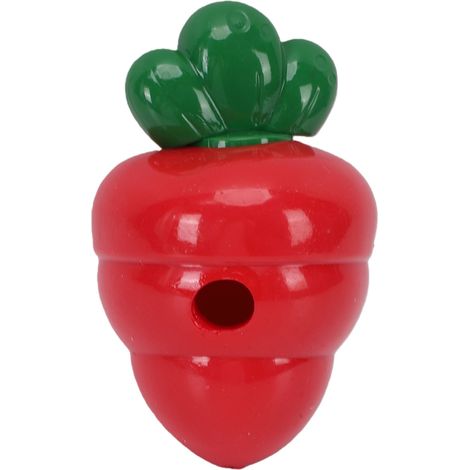 Jouet distributeur de friandises pour chien résistant à la mastication forme de carotte interactif distribution pour maison rouge rose grande taille (1/5)