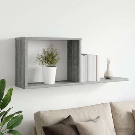 Étagère flottante murale en bois d’ingénierie Sonoma gris 80 x 15 x 30 cm - PANGIVO (1/5)