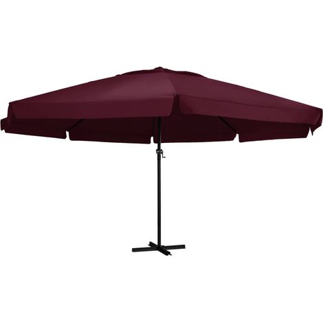 Ombrellone da esterno con palo in alluminio 600 cm bordeaux x 020008238