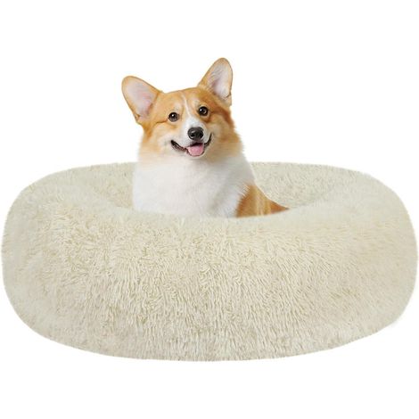 Hundebett orthopädisches rund Donut L 70 x B 70 x H 20 cm Beige (1/5)