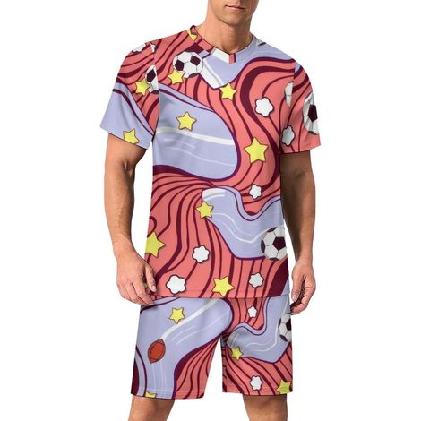 Football Jersey, Men's and Women's Quick-Drying T-Shirt, Men's V-Neck Sportswear + Shorts, Kids' Football Jersey Set for Everyday Wear, Printed Football (1/5)