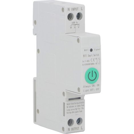 Interrupteur Intelligent WiFi 1P 40A AC100-240V avec Détection de Fuite et Compteur d'Énergie, Compatible Tuya, Commande à Distance via Application (1/5)