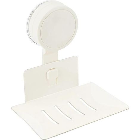 Wandmontierte Seifenschale mit Saugnapf für Badezimmer, Balkon oder Duschraum, mit Seifenablaufsystem und Aufbewahrungsmöglichkeit. (1/5)